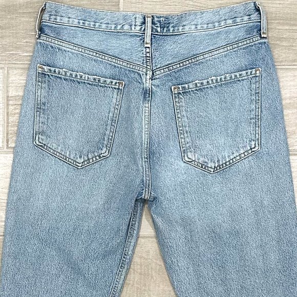 Agolde Riley High Rise Straight Crop Jeans in Curio Light Wash Denim Size 28 - Picture 8 of 16